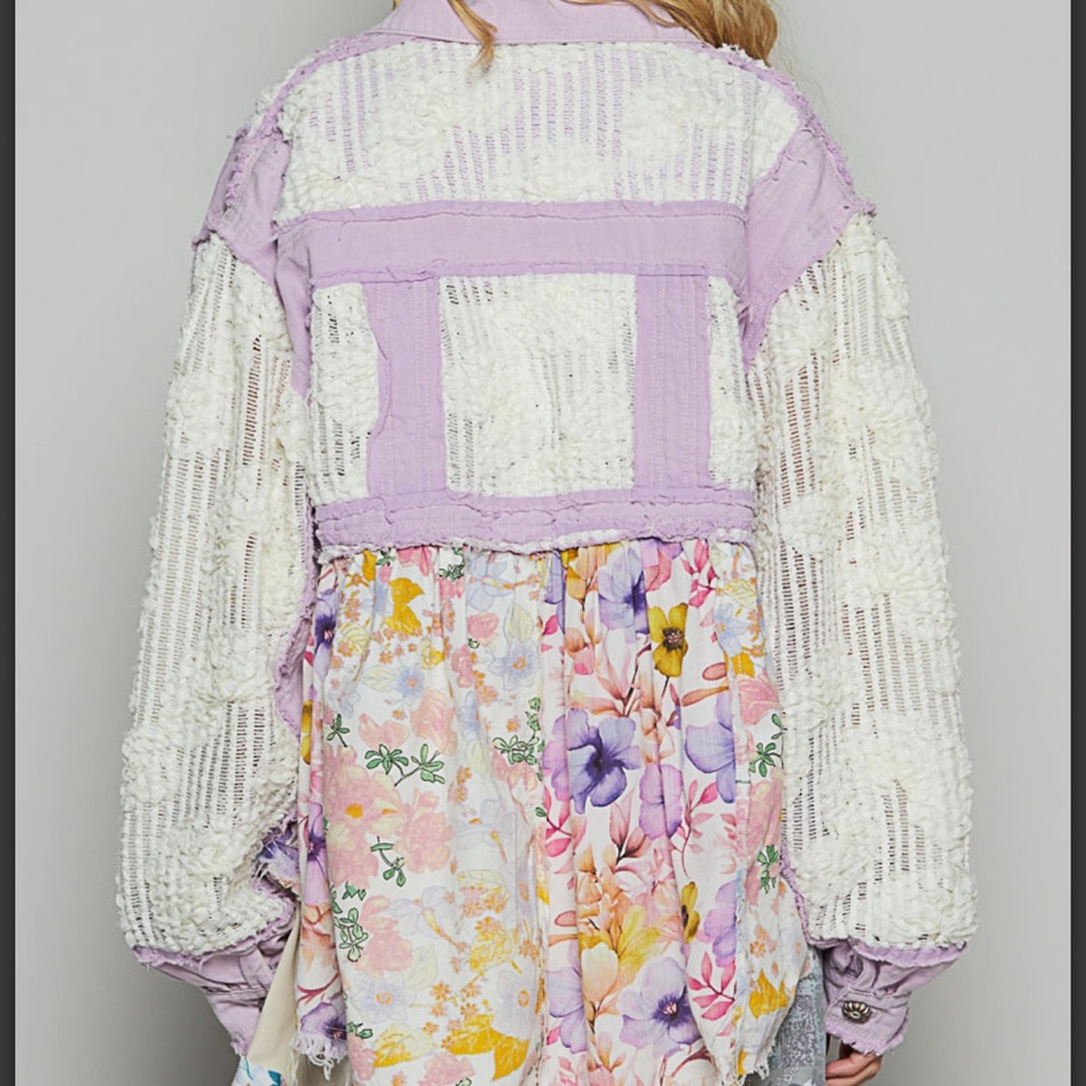 Pol Pink Floral Patchwork Jacket - image 8